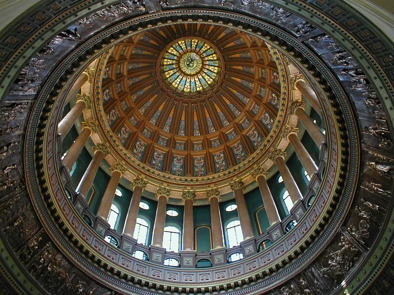 The Illinois State Capitol dome in Springfield, Illinois